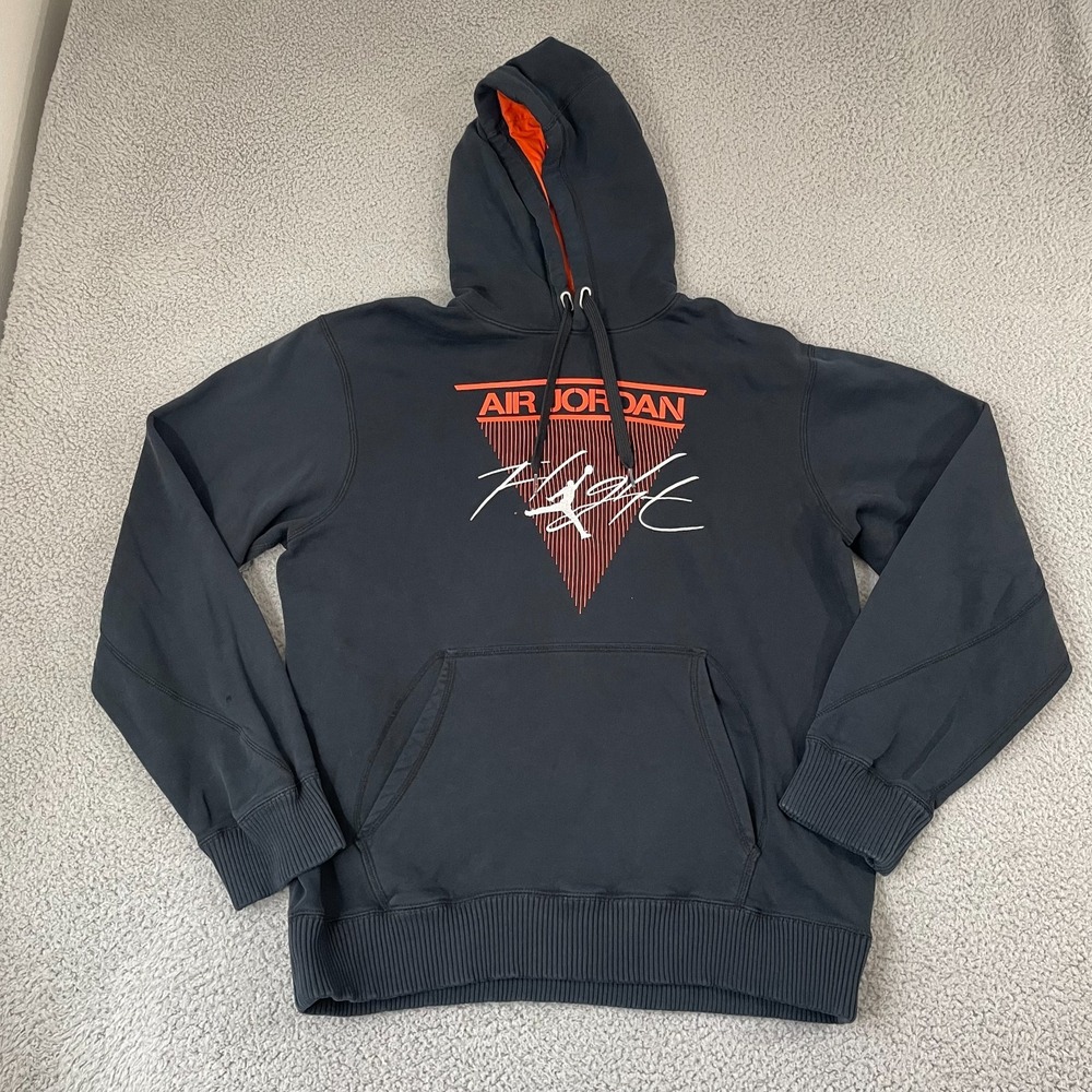 Nike Air JORDAN Bred Flight Hoodie Men L Black Sportswear Lounge 411234-010